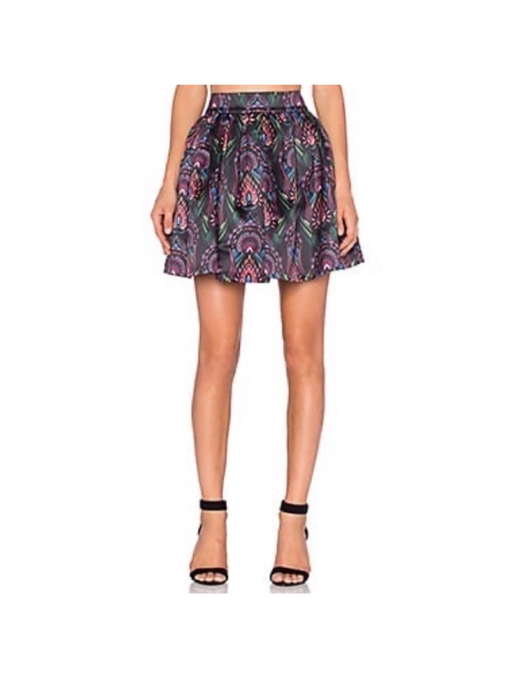 NWT Alice + Olivia Stora Pleated Pouf Skirt in Ombre Deco Size 2